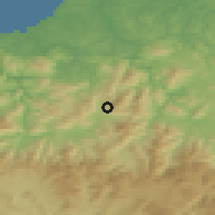 Shaded relief of the 52 km around Baztán, drawn from the GMTED2010 grid