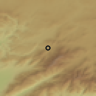Shaded relief of the 53 km around Béjar, drawn from the GMTED2010 grid
