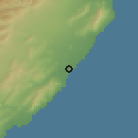 Shaded relief of the 53 km around Benicarló, drawn from the GMTED2010 grid