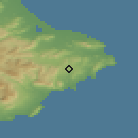 Shaded relief of the 54 km around Benissa, drawn from the GMTED2010 grid