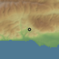 Shaded relief of the 54 km around Berja, drawn from the GMTED2010 grid