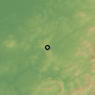 Shaded relief of the 54 km around Bornos, drawn from the GMTED2010 grid