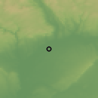 Shaded relief of the 54 km around Brenes, drawn from the GMTED2010 grid