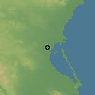 Shaded relief of the 53 km around Albal, drawn from the GMTED2010 grid