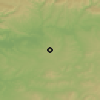 Shaded relief of the 54 km around Bujalance, drawn from the GMTED2010 grid
