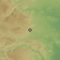 Shaded relief of the 53 km around Buñol, drawn from the GMTED2010 grid