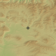 Shaded relief of the 52 km around Burlata, drawn from the GMTED2010 grid