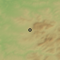 Shaded relief of the 54 km around Cabra, drawn from the GMTED2010 grid
