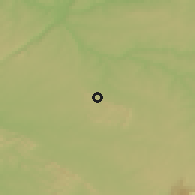 Shaded relief of the 53 km around Cáceres, drawn from the GMTED2010 grid