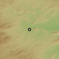 Shaded relief of the 54 km around Calasparra, drawn from the GMTED2010 grid