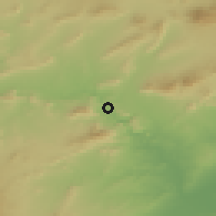 Shaded relief of the 54 km around Abarán, drawn from the GMTED2010 grid