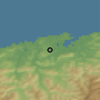 Shaded relief of the 52 km around Camargo, drawn from the GMTED2010 grid