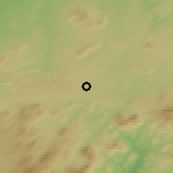 Shaded relief of the 54 km around Campillos, drawn from the GMTED2010 grid