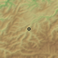 Shaded relief of the 52 km around Cangas del Narcea, drawn from the GMTED2010 grid