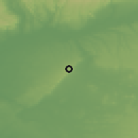 Shaded relief of the 54 km around Carmona, drawn from the GMTED2010 grid