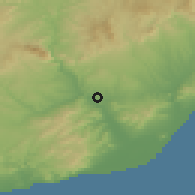 Shaded relief of the 53 km around Castellbisbal, drawn from the GMTED2010 grid