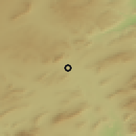 Shaded relief of the 54 km around Caudete, drawn from the GMTED2010 grid