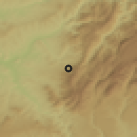 Shaded relief of the 54 km around Cazorla, drawn from the GMTED2010 grid
