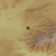 Shaded relief of the 54 km around Cenes de la Vega, drawn from the GMTED2010 grid