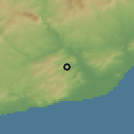Shaded relief of the 53 km around Cervelló, drawn from the GMTED2010 grid