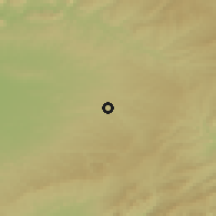 Shaded relief of the 53 km around Cervera, drawn from the GMTED2010 grid