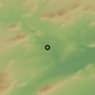 Shaded relief of the 54 km around Ceutí, drawn from the GMTED2010 grid