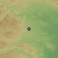Shaded relief of the 53 km around Chiva, drawn from the GMTED2010 grid