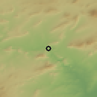 Shaded relief of the 54 km around Cieza, drawn from the GMTED2010 grid
