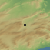 Shaded relief of the 54 km around Cocentaina, drawn from the GMTED2010 grid