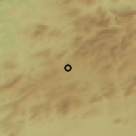 Shaded relief of the 54 km around Alcalá la Real, drawn from the GMTED2010 grid