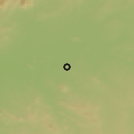 Shaded relief of the 54 km around Don Benito, drawn from the GMTED2010 grid
