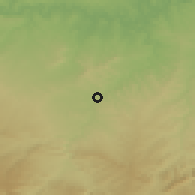 Shaded relief of the 53 km around Alcañiz, drawn from the GMTED2010 grid