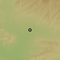 Shaded relief of the 53 km around Ejea de los Caballeros, drawn from the GMTED2010 grid