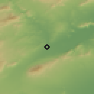 Shaded relief of the 54 km around Alcantarilla, drawn from the GMTED2010 grid