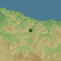 Shaded relief of the 52 km around Elgoibar, drawn from the GMTED2010 grid