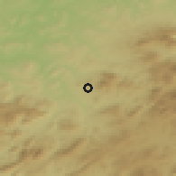 Shaded relief of the 54 km around Alcaudete, drawn from the GMTED2010 grid
