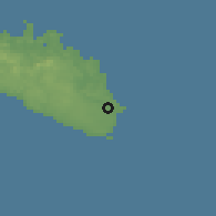 Shaded relief of the 53 km around Es Castell, drawn from the GMTED2010 grid