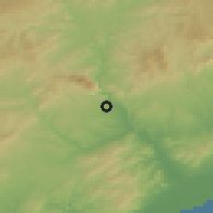 Shaded relief of the 53 km around Esparreguera, drawn from the GMTED2010 grid