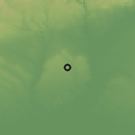 Shaded relief of the 54 km around Espartinas, drawn from the GMTED2010 grid