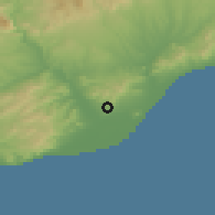 Shaded relief of the 53 km around Esplugues de Llobregat, drawn from the GMTED2010 grid