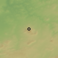 Shaded relief of the 54 km around Estepa, drawn from the GMTED2010 grid