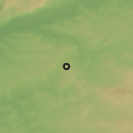 Shaded relief of the 54 km around Fernán-Núñez, drawn from the GMTED2010 grid