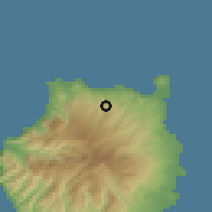 Shaded relief of the 57 km around Firgas, drawn from the GMTED2010 grid