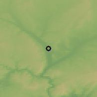 Shaded relief of the 53 km around Fraga, drawn from the GMTED2010 grid