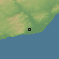 Shaded relief of the 53 km around Gavà, drawn from the GMTED2010 grid