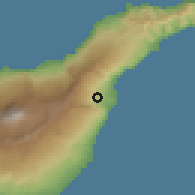 Shaded relief of the 57 km around Güimar, drawn from the GMTED2010 grid