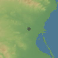 Shaded relief of the 53 km around Aldaia, drawn from the GMTED2010 grid