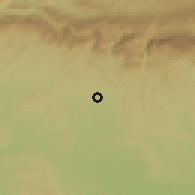 Shaded relief of the 53 km around Huesca, drawn from the GMTED2010 grid
