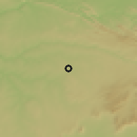 Shaded relief of the 53 km around Aldea de Trujillo, drawn from the GMTED2010 grid