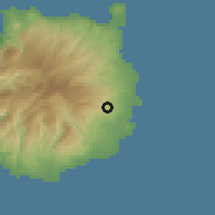 Shaded relief of the 57 km around Ingenio, drawn from the GMTED2010 grid